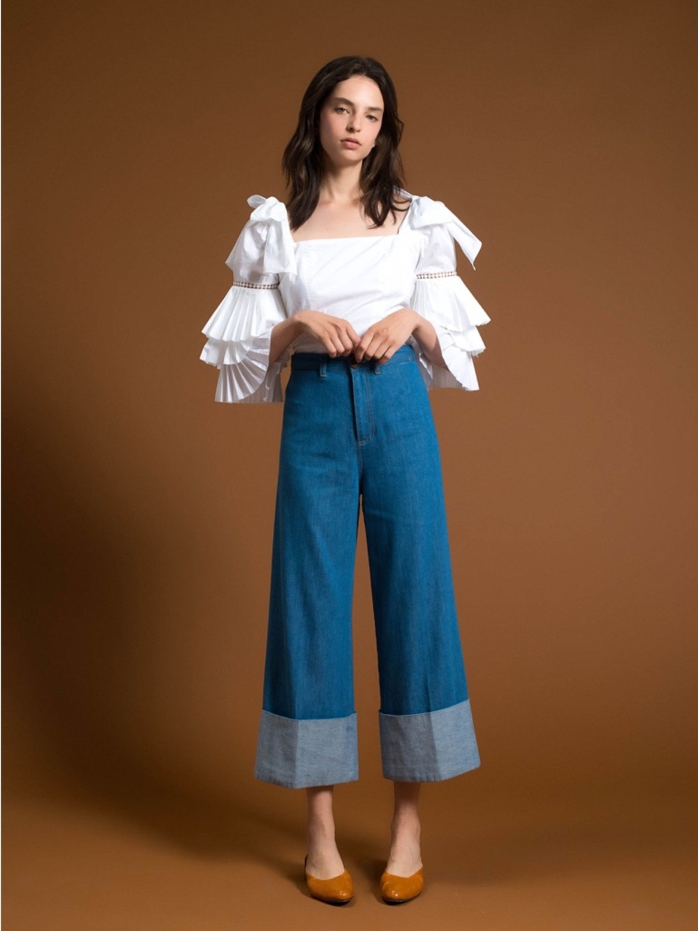 Sea New York Wide Leg Cuff Jeans